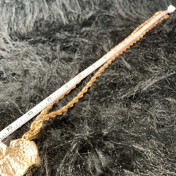 Iced-Out Bling Panda Dabs Chunky Rhinestone/Gold Statement Necklace - Picture 9 of 9